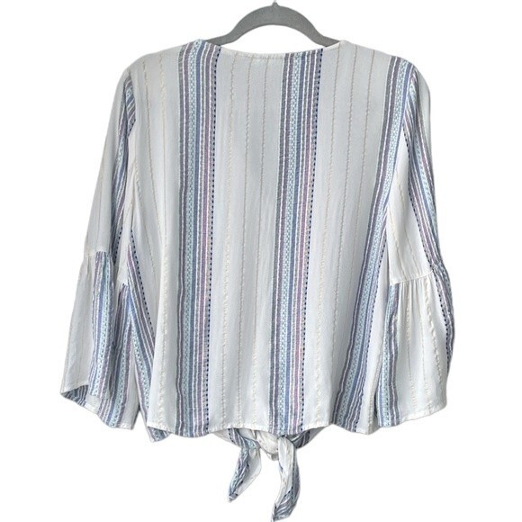 Lovestitch Tie Waist Metallic Striped Top Size S - Picture 2 of 7